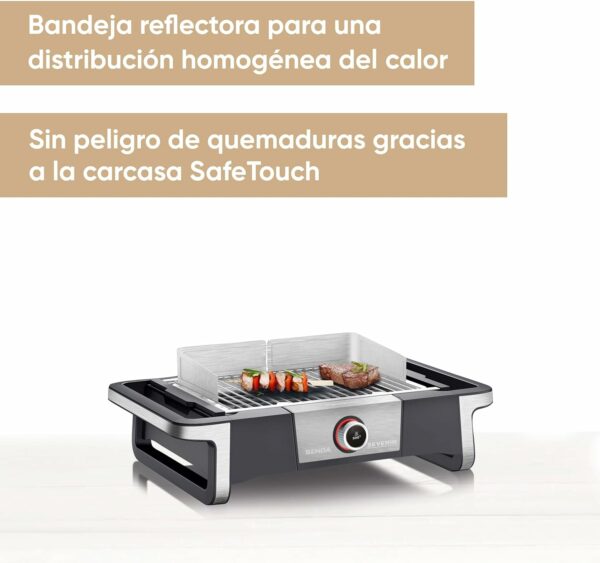 Bandeja reflectora para una distribución homogéneo del calor.