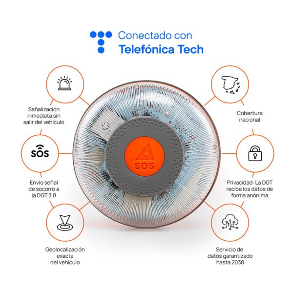 Luz de señalización V16 FLASHLED SOS con conexión DGT 3.0