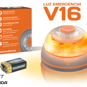 Baliza V16 Conectada y Geolocalizada Certificada DGT- Luz emergencia coche